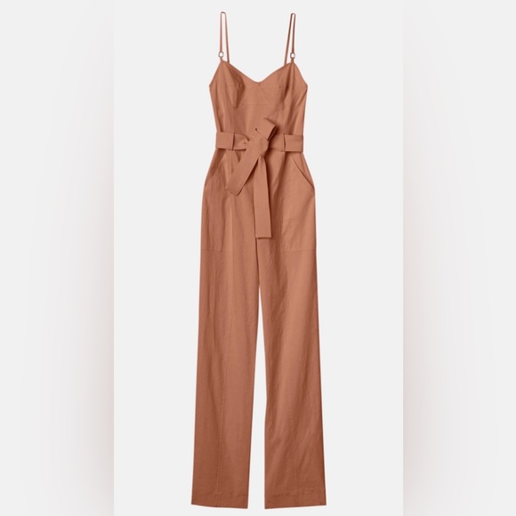 A.L.C. Mila Tan Jumpsuit, Noisette - Picture 3 of 11